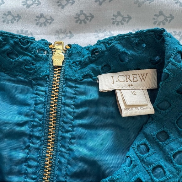 J. Crew Teal Sleeveless Eyelet Size 12 Top - Picture 7 of 7